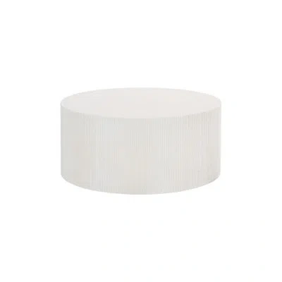 Phillips Collection Groovy Drum Coffee Table In White Stone