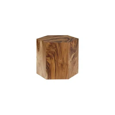 Phillips Collection Honey Comb Solid Wood Block End Table In Brown