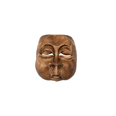 Phillips Collection Individually Assorted Indonesian Mask, Teak Wood In Gold