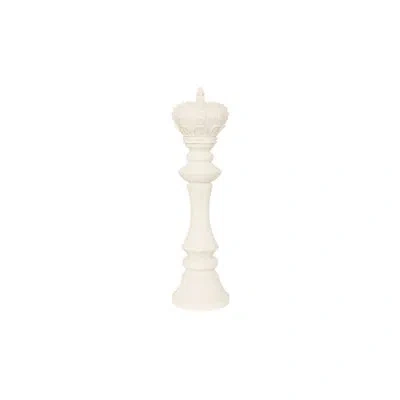 Phillips Collection King Chess Sculpture, Cast Stone White, Small In Off White