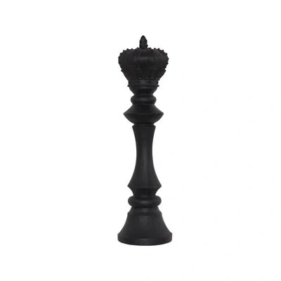 Phillips Collection King Chess Wall Decor, Cast Stone Black