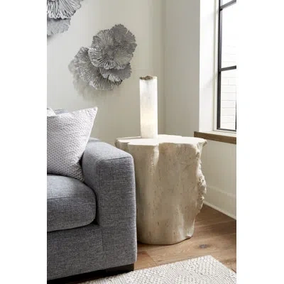 Phillips Collection Log Side Table In Roman Stone