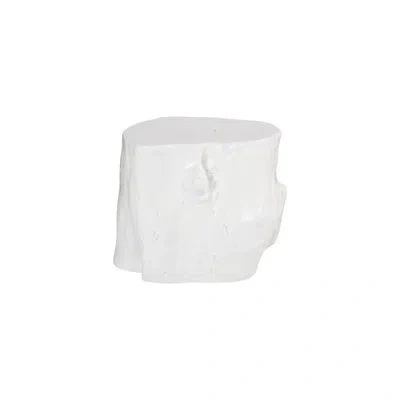 Phillips Collection Log Stool, Gel Coat White, Lg