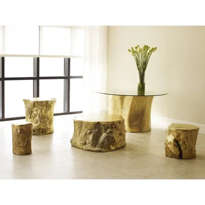 Phillips Collection Log Stool In Gold