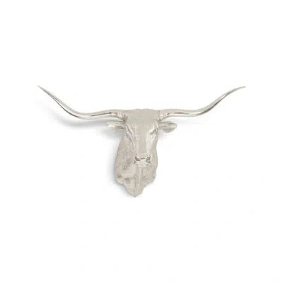 Phillips Collection Longhorn Bull Sculpture Wall Décor In Silver