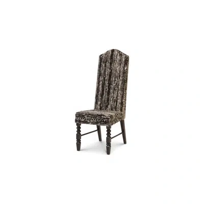 Phillips Collection Manhattan Seating Upholstered Side Chair In Black/beige In Drak Gray