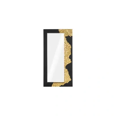Phillips Collection Mercury Mirror, Rectangle, Black, Gold Leaf In Black;gold Leaf