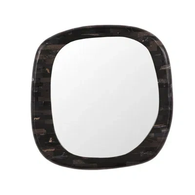 Phillips Collection Morphic Petrified Mirror, Rounded, Black Frame
