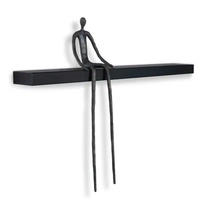 Phillips Collection Moveable Man On Shelf Sitting Wall Décor In Gray;black