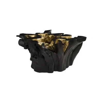 Phillips Collection Noir Cast Root Coffee Table In Gold;black
