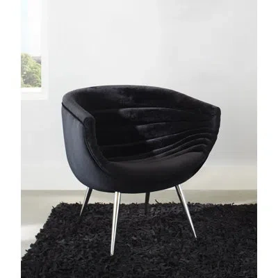 Phillips Collection Nouveau 28" Wide Barrel Chair In Black Polyester Blend