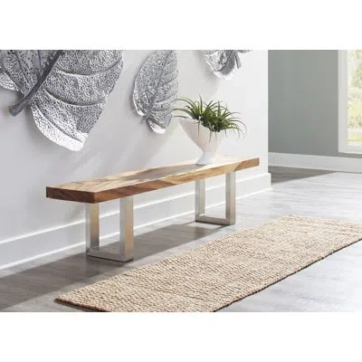 Phillips Collection Origins 75" W Straight Edge Bench In Brown