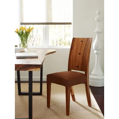 Phillips Collection Origins Cotton Upholstered Side Chair In Brown