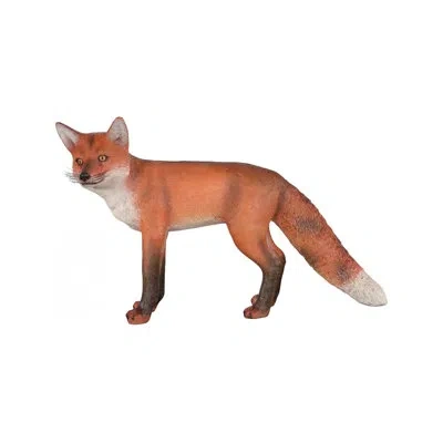 Phillips Collection Red Fox Sculpture, Gel Coat In Orange Red,off White,brown,black