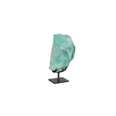 Phillips Collection Refractory Glass Sculpture, Blue, On Base In Blue;black