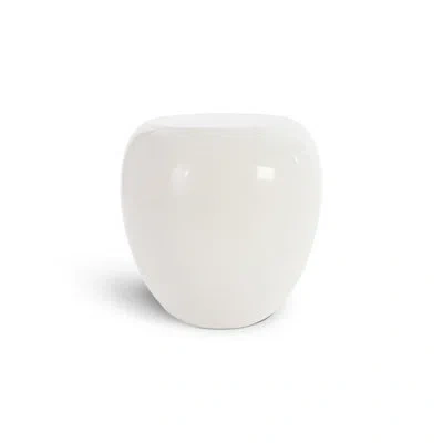 Phillips Collection River Stone Side Table Gel Coat White