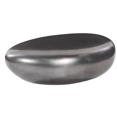 Phillips Collection River Stone Solid Coffee Table In Polished Aluminum