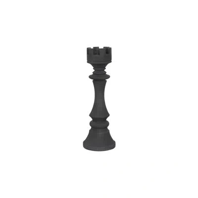 Phillips Collection Rook Chess Sculpture, Cast Stone, Small In Black