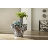 Phillips Collection Root Small Silver Dining Table Base, With Glass In Silver;clear