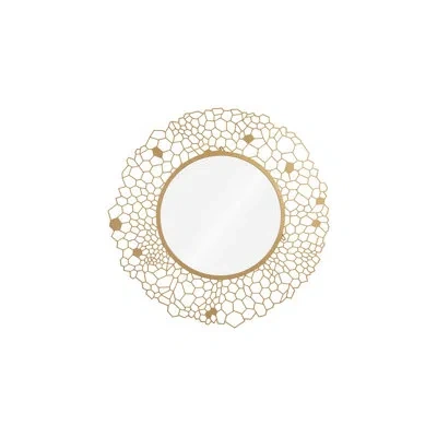 Phillips Collection Round Honeycomb Mirror Brass