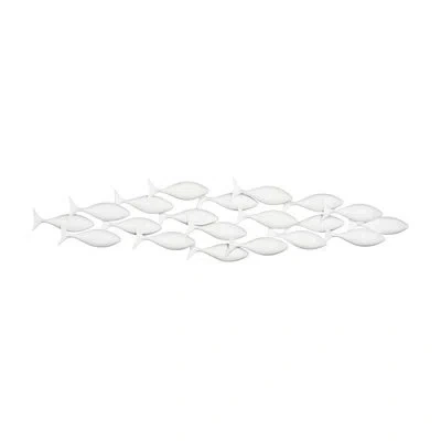 Phillips Collection School Of Fish Wall Decor In Matte White