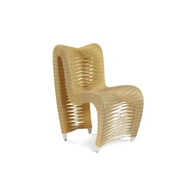 Phillips Collection Seat Belt Cotton Upholstered Side Chair In Gold