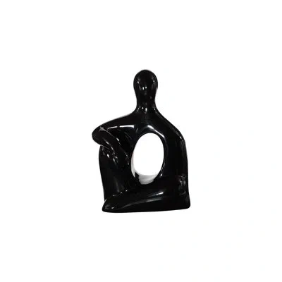 Phillips Collection Seated Sculpture, Gel Coat Black