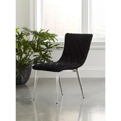 Phillips Collection Seating Upholstered Side Chair In Black In Silver