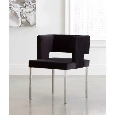 Phillips Collection Seating Upholstered Solid Back Arm Chair In Black In White