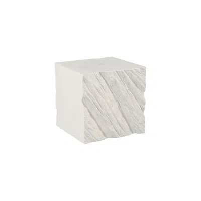 Phillips Collection Shear Side Table, Square, White Stone In Off White