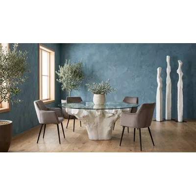 Phillips Collection Sienna Dining Chair, Set Of 2, Velvet Taupe, Matte Black Metal Frame