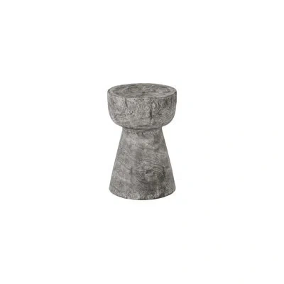 Phillips Collection Solid Wood Accent Stool In Gray Stone