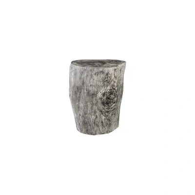 Phillips Collection Solid Wood Decorative Stool In Gray Stone