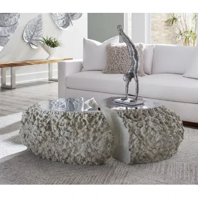 Phillips Collection Split The Difference Coffee Table, Ash In Ashen Gray