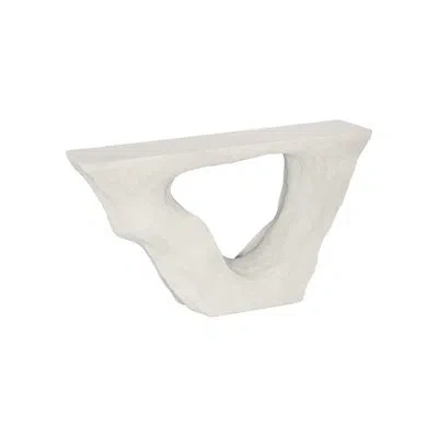 Phillips Collection Strata Console, Roman Stone In White