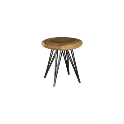 Phillips Collection String Stool On Black Metal Legs