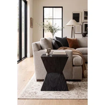 Phillips Collection Suar Wood Double Trapezoid Stool, Ebony In Black