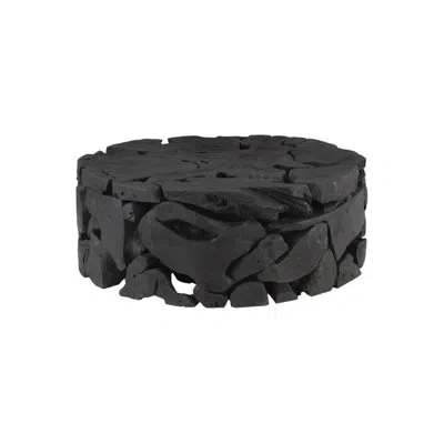 Phillips Collection Teak Round Coffee Table In Black