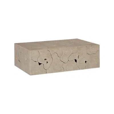 Phillips Collection Teak Slice Coffee Table, Rectangle, Oat Finish