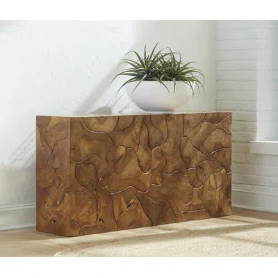 Phillips Collection Teak Slice Console, Natural In Brown