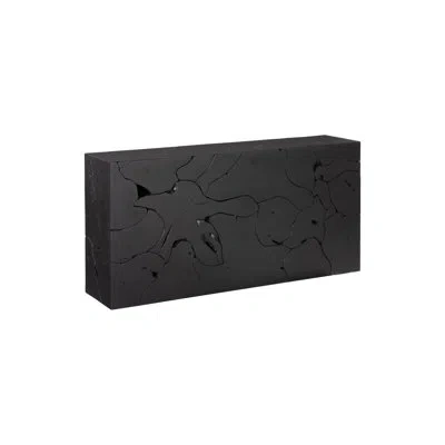 Phillips Collection Teak Slice Console Table In Black