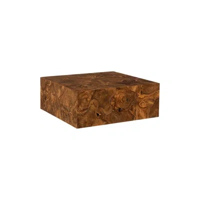 Phillips Collection Teak Solid Wood Block Coffee Table In Brown