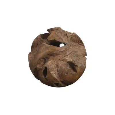 Phillips Collection Teak Wood Ball In Brown