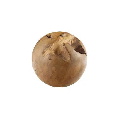 Phillips Collection Teak Wood Ball In Brown