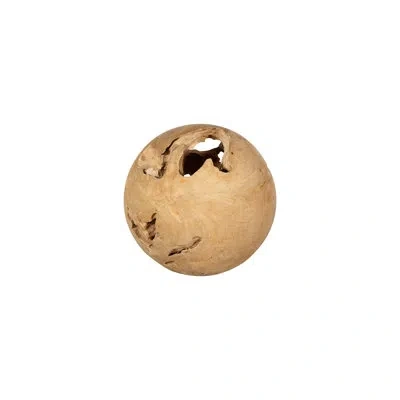 Phillips Collection Teak Wood Ball Medium Sculpture In Bleached