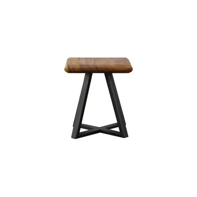 Phillips Collection Trapezium Side Table, Metal Base In Brown