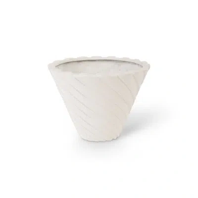 Phillips Collection Turbo Resin Pot Planter In Gel Coat White