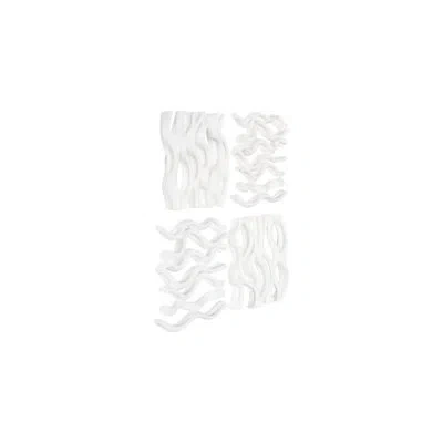 Phillips Collection Vine Wall Tile, Matte White, Set Of 4
