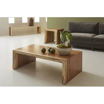 Phillips Collection Waterfall Wood Bench In Natural Brown