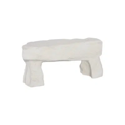 Phillips Collection White Stone Cast Stone Bench In Gray